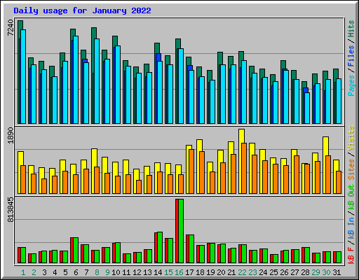 Daily usage for January 2022