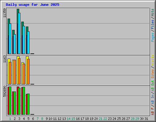 Daily usage for June 2025