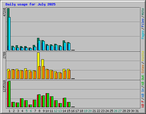 Daily usage for July 2025