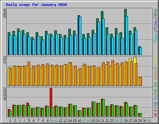 Daily usage for January 2026