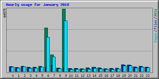 Hourly usage for January 2018