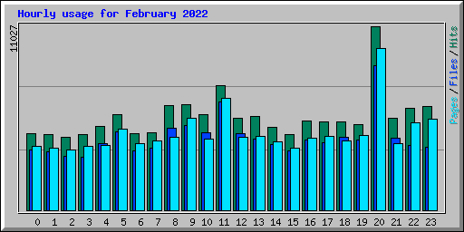 Hourly usage for February 2022